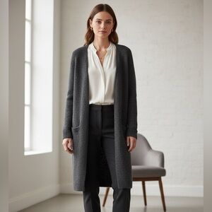 VTG Ralph Lauren Black Label size L gray cashmere wool blend cardigan sweater